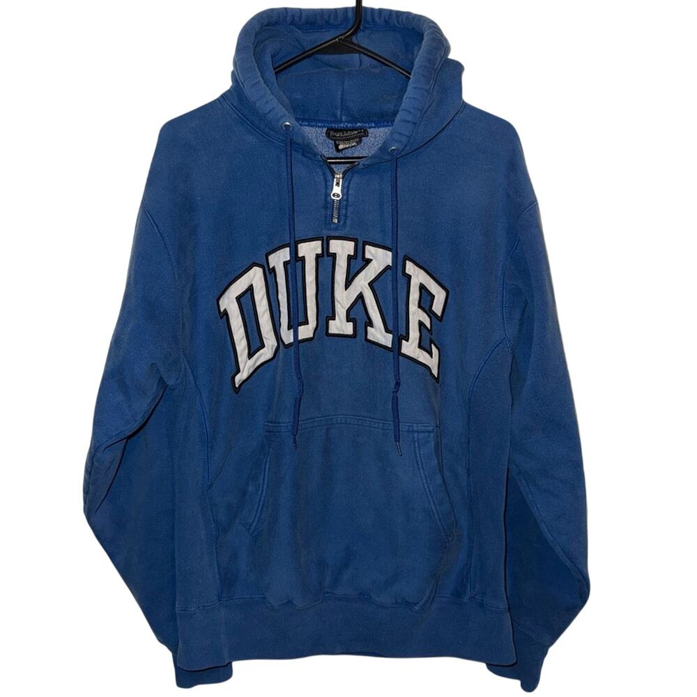 Y2K Duke University Blue Devils Steve & Barry’s 1/4 Zip Embroidered Hoodie S/M